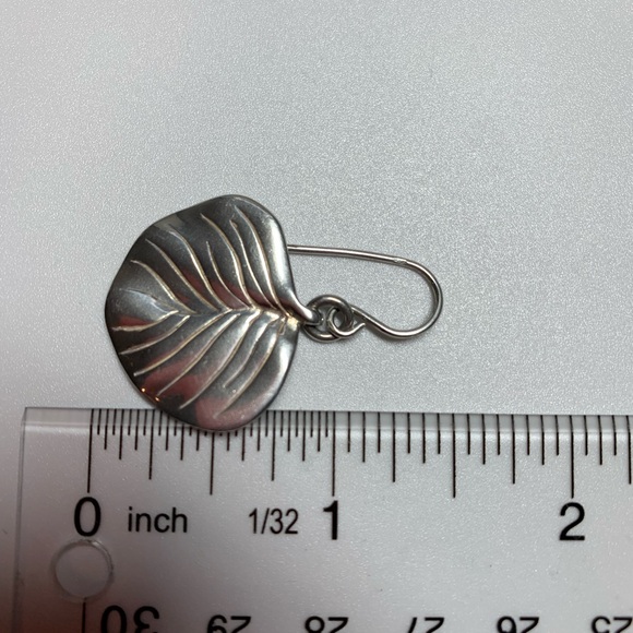 Silpada Vintage Rare Sterling Silver GROW Leaf Fr Wire Earrings (Israeli made) - Picture 8 of 9